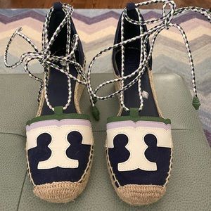 Tory Burch Positano lace up espadrilles 6.5